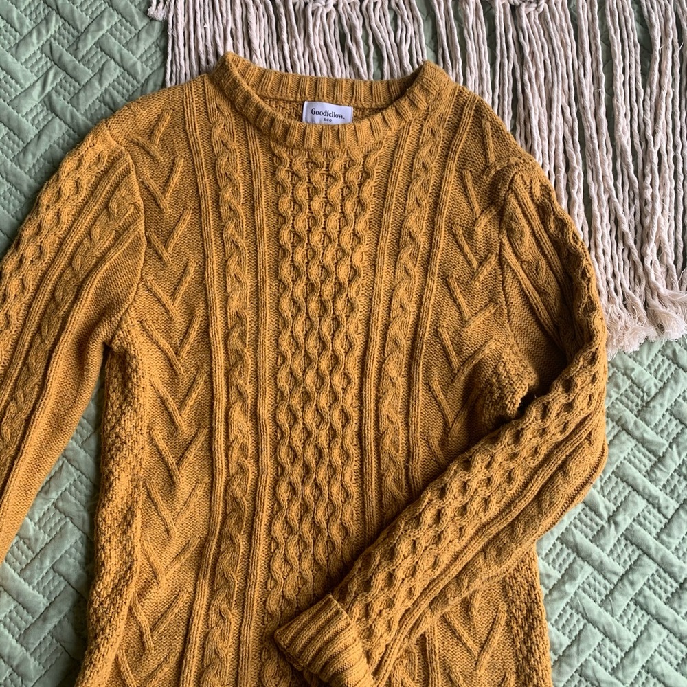 Goodfellow Mustard Fisherman Sweater